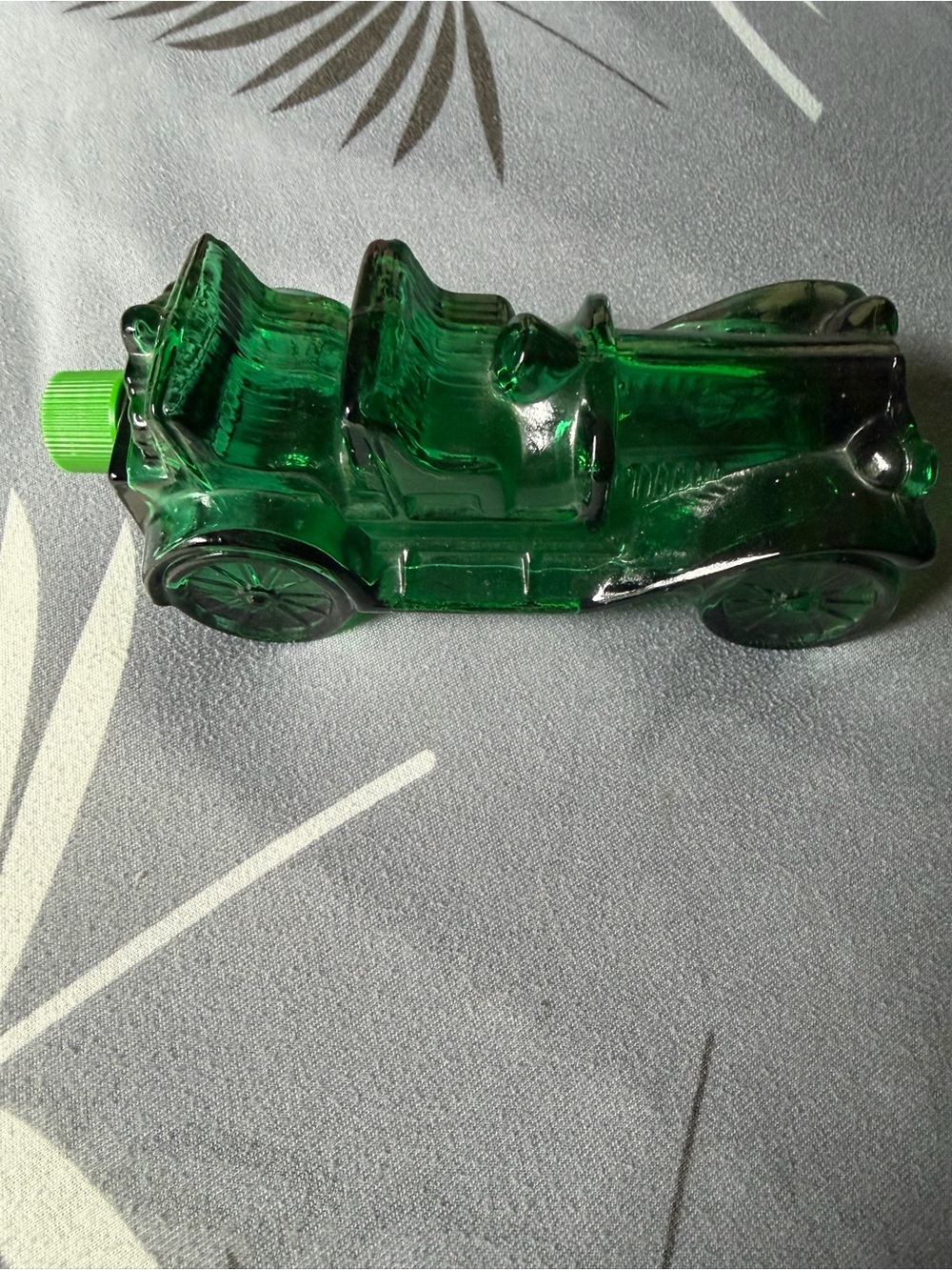 Green Vintage Glass Car Toy Bottle - Kids Toy